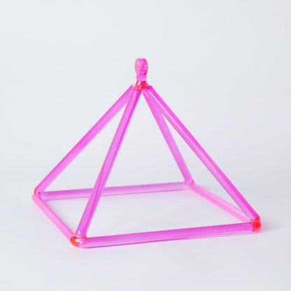 Vibrant Pink Crystal Singing Pyramid: Enhanced Frequency, Meditation, Healing