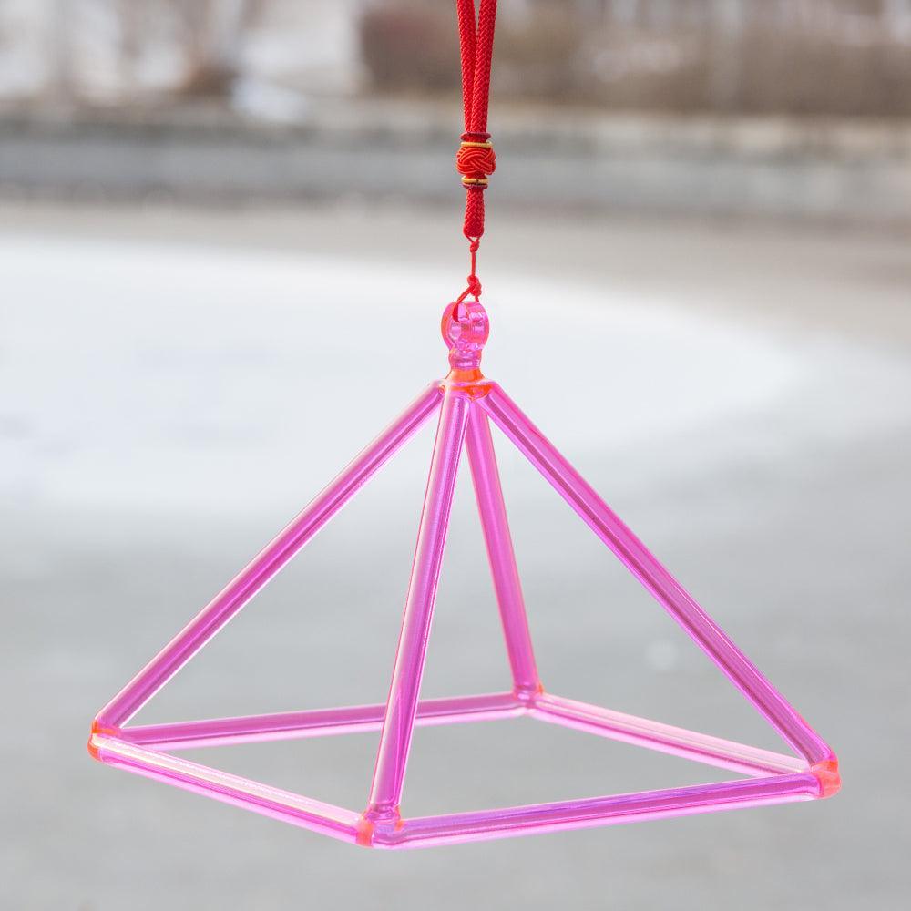 Vibrant Pink Crystal Singing Pyramid: Enhanced Frequency, Meditation, Healing