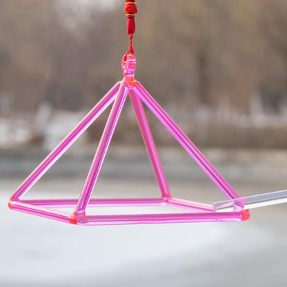 Vibrant Pink Crystal Singing Pyramid: Enhanced Frequency, Meditation, Healing