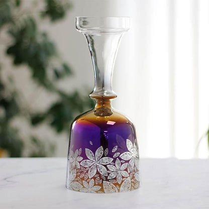 Vibrant Purple Crystal Chalice - Elegant Flower Design - Perfect for Ceremonies