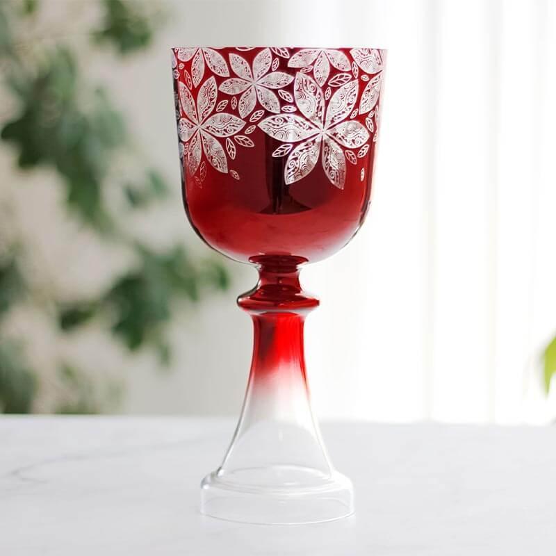Vibrant Purple Crystal Chalice - Elegant Flower Design - Perfect for Ceremonies