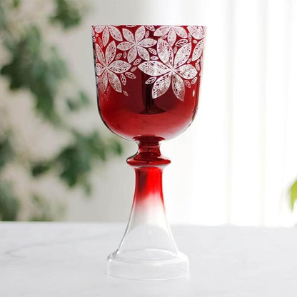Vibrant Purple Crystal Chalice - Elegant Flower Design - Perfect for Ceremonies