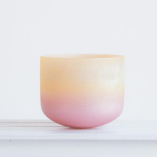 Golden Rose Pink Crystal Singing Bowl - Stress Relief, Meditation, Spa Ambience