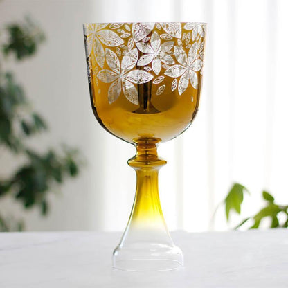 Vibrant Purple Crystal Chalice - Elegant Flower Design - Perfect for Ceremonies